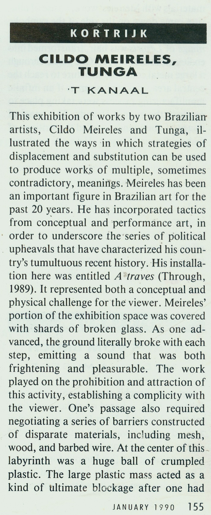 Art Forum – January 1990